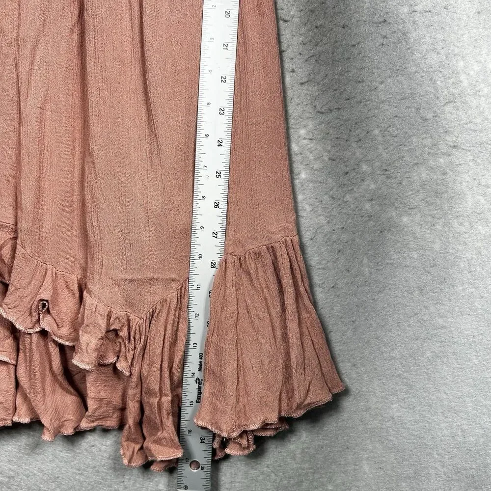 Free People Lace Slip Dress Womens Size XS Adella Dusty Rose Pink Ruffle Dress - Picture 6 of 12